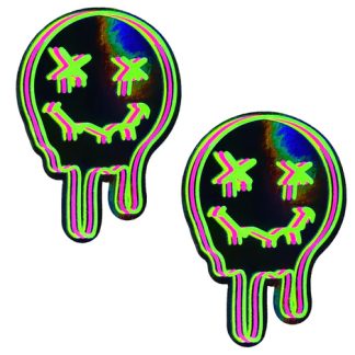 Super Uv Trippy Face Neon Nipple Cover Pasties