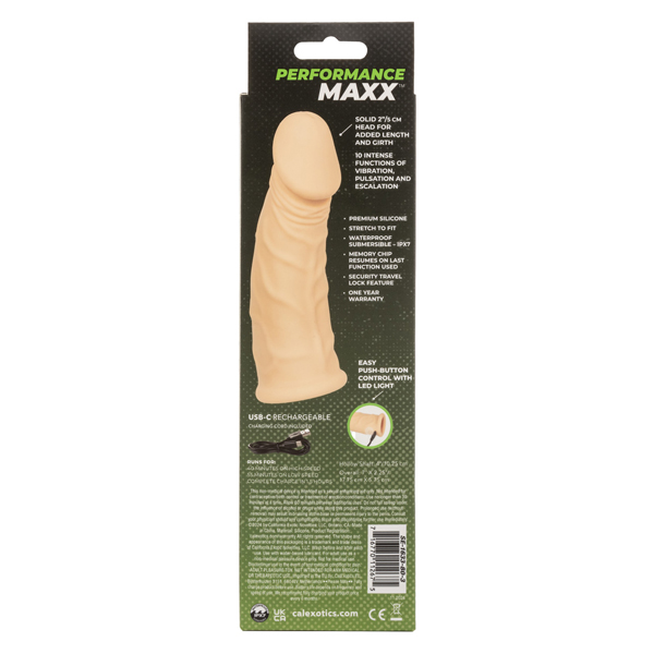 Performance Maxx Rechargeable Vibrating Extension 7" - Ivory
