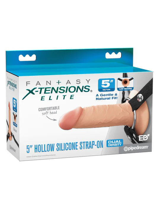 Fantasy X-Tensions Elite 5" Silicone Hollow Strap-on Dual Density - Light