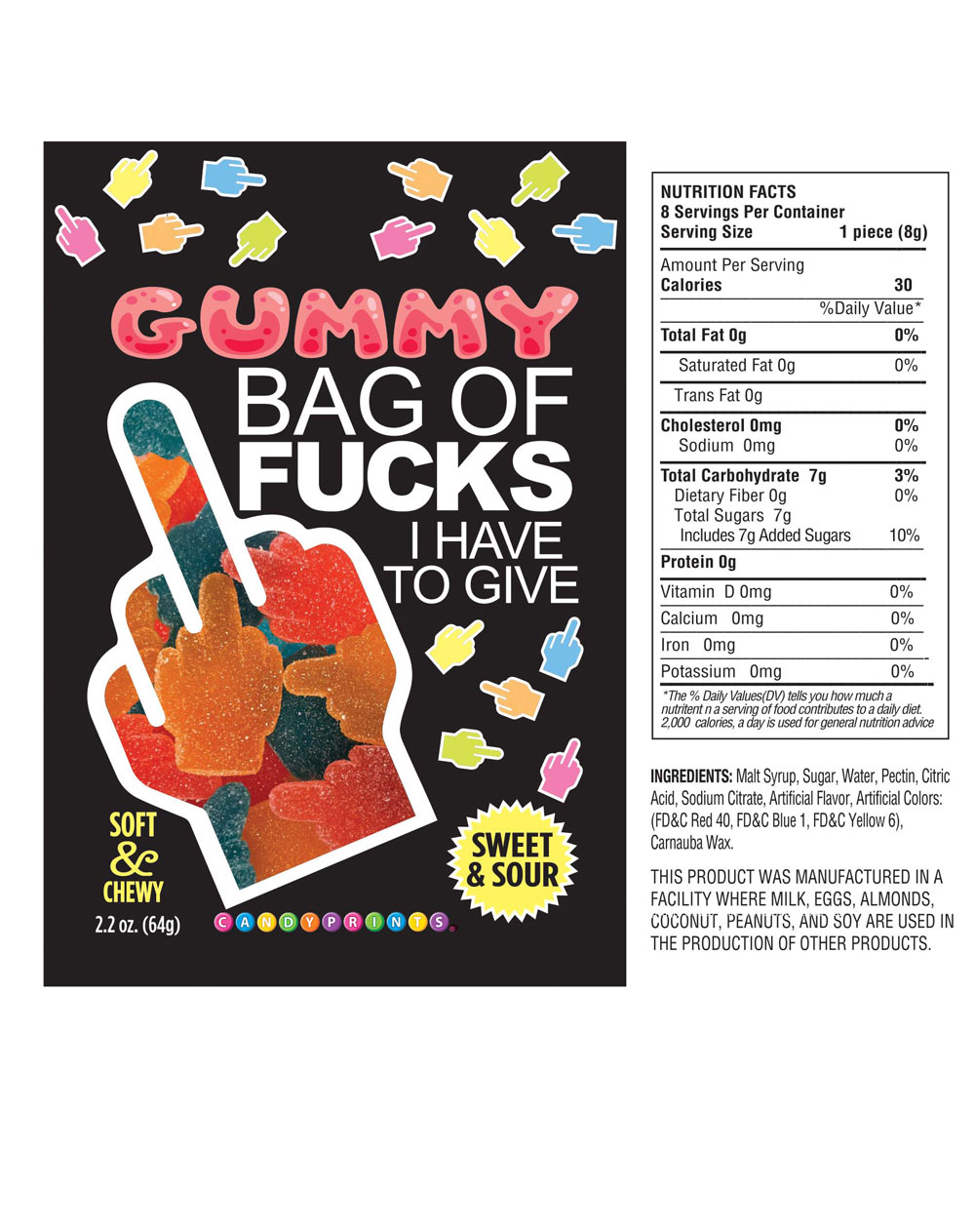 Bag of Fucks I Have to Give, Sour Gummy 2.2oz