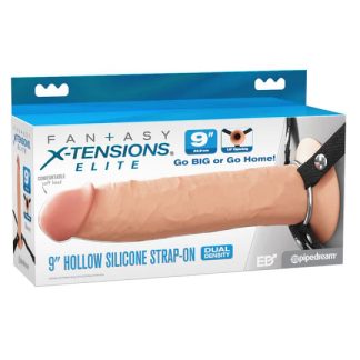 Fantasy X-Tensions Elite 9" Silicone Hollow Strap on - Light