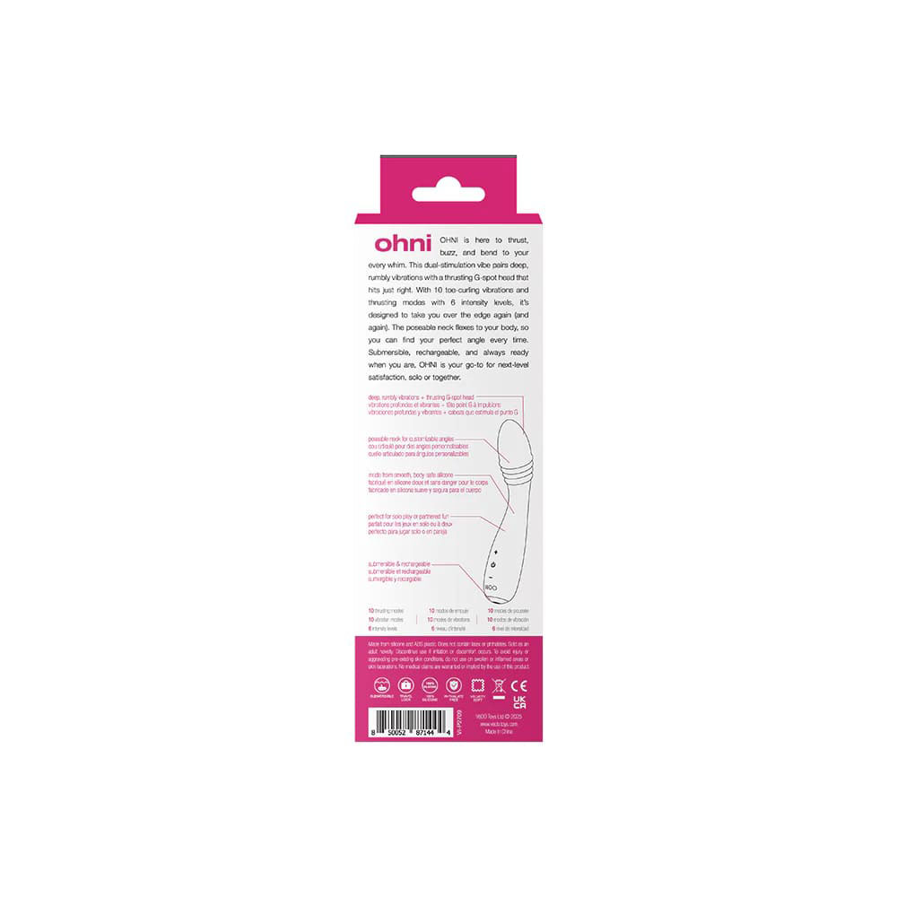 Ohni Rechargeable G-Spot Thrusting Vibe Pink