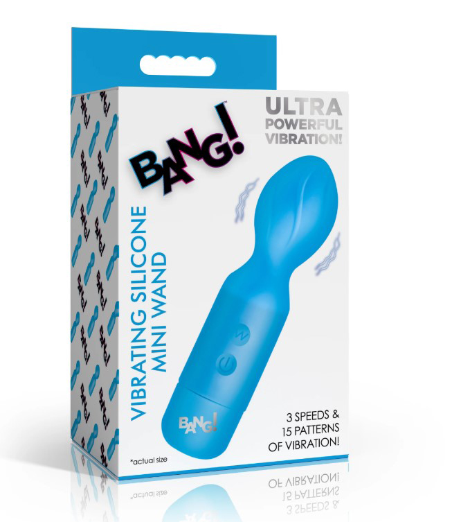 18x Vibrating Silicone Mini Wand - Blue