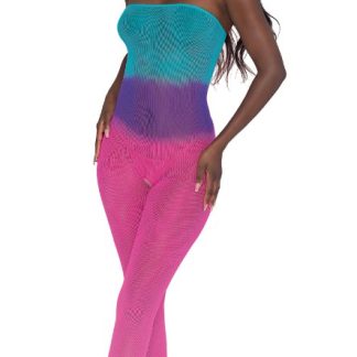Seamless Mesh Bodystocking - Os - Neon Rainbow