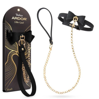 Temptasia Ardor - Collar and Leash - Black With Bow