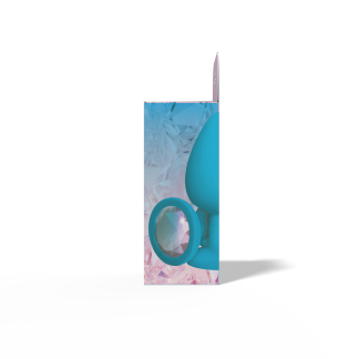 Gemma Clear Iridescent Gem Teal Silicone Plug - L