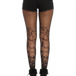 Bat Wing Sheer Tights Black Os