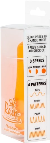 Soft Rain Power Bullet 3 Inch Breeze Coated 7 Function - Orange