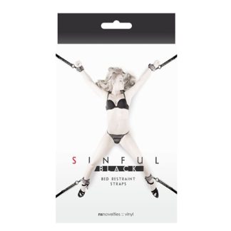 Sinful Bed Restraint Straps - Black