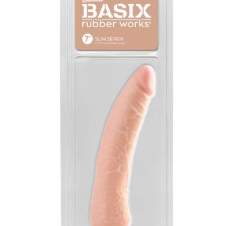 Basix Rubber Works - Slim 7 Inch With Suction Cup - Flesh