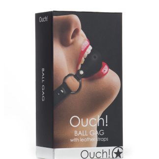 Ball Gag With Leather Straps - Black