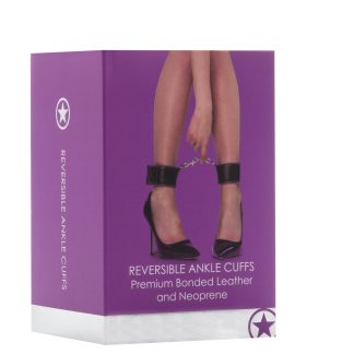Reversible Ankle Cuffs Premium Bonded Leather and Neoprene - Purple