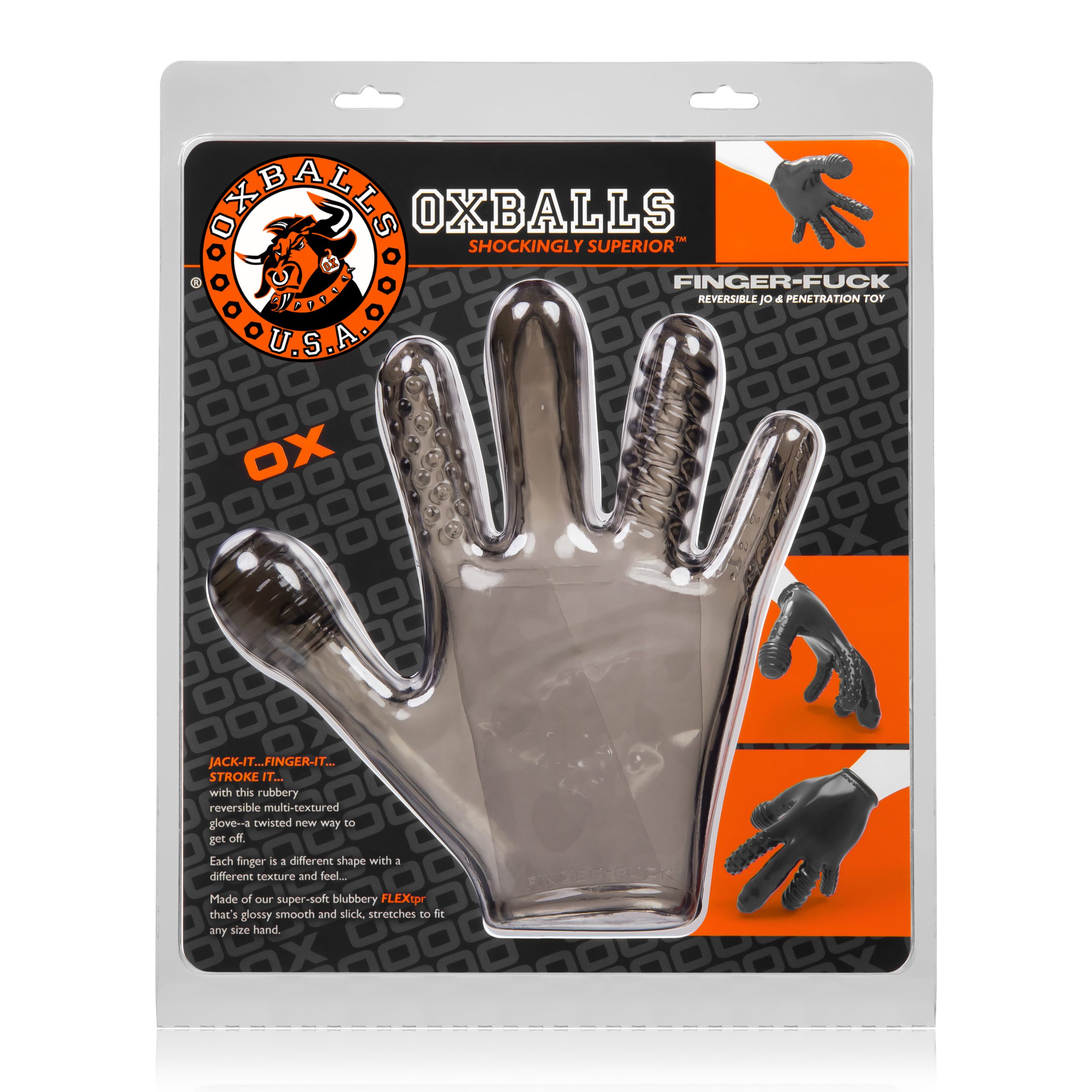 Finger- Fuck Reversible Jo & Penetration Toy - Smoke
