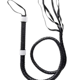 Rhinestone Handle Whip - Black