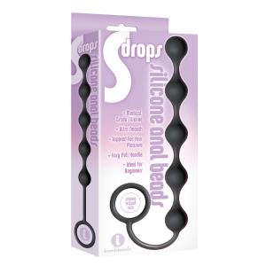 The 9's S-Drops Silicone Anal Beads - Black