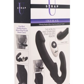 Urge Silicone Strapless Strap on With Remote - Black