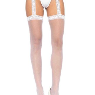 Sheer Thigh Highs - One Size - White