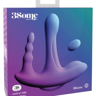 Threesome Rock n' Ride Silicone Vibrator - Purple