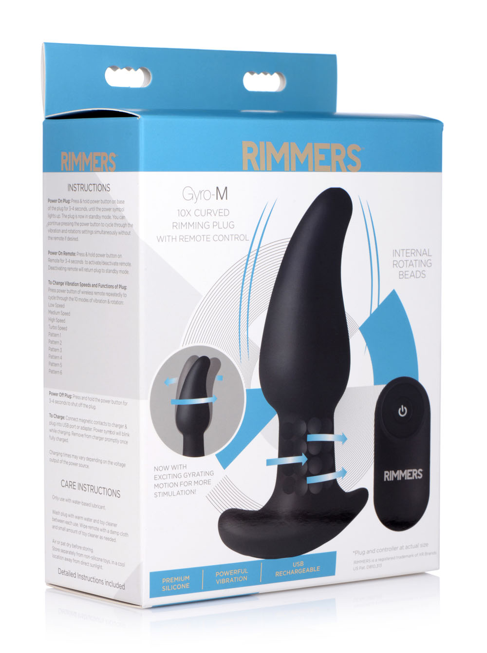 Rimmers Gyro-M Curved Rimming Plug With Remote Control