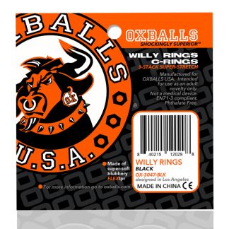 Willy Rings 3-Pack Cockrings - Black