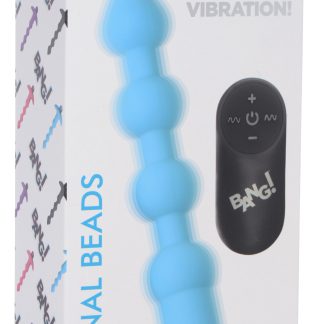 Bang - Vibrating Silicone Anal Beads and Remote Control - Blue