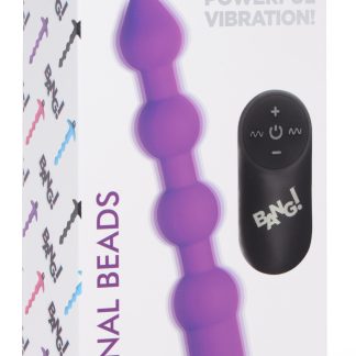 Bang - Vibrating Silicone Anal Beads and Remote Control - Purple