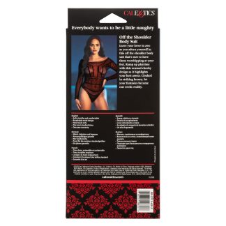 Scandal Off the Shoulder Body Suit - One Size - Black