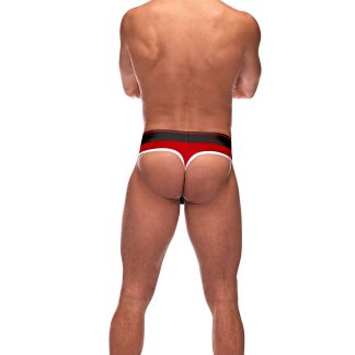 Retro Sport Panel Thong - S/ M - Red/ Black