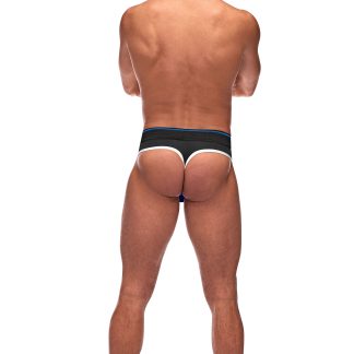 Retro Sport Panel Thong - S/ M - Black/ Blue