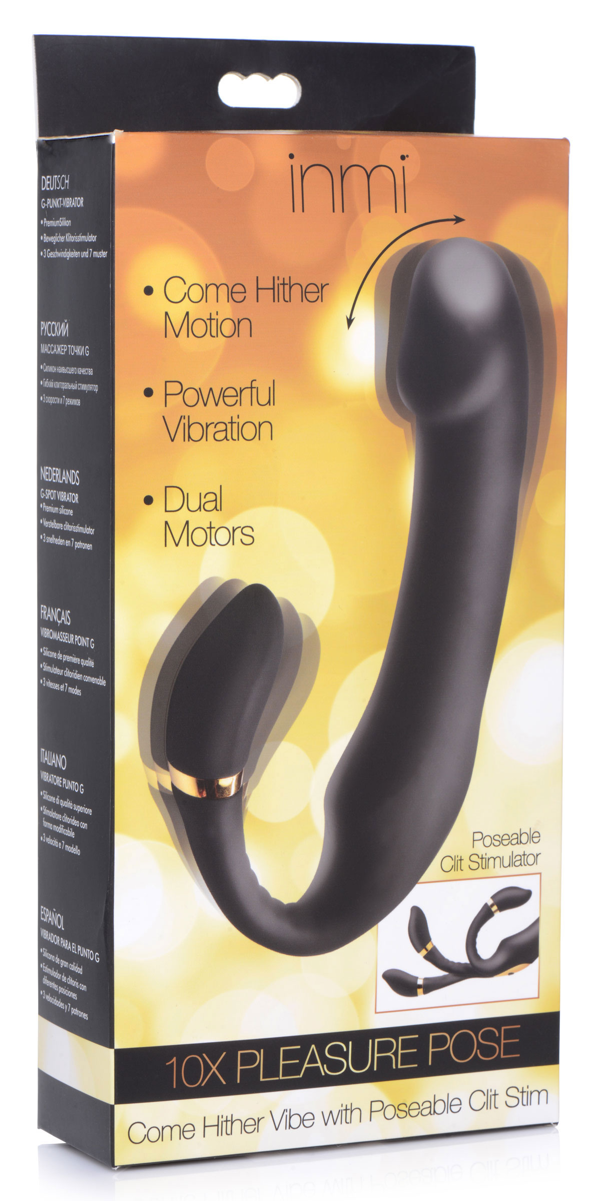 10x Pleasure Pose Come Hither Silicone Vibe With Poseable Clit Stim