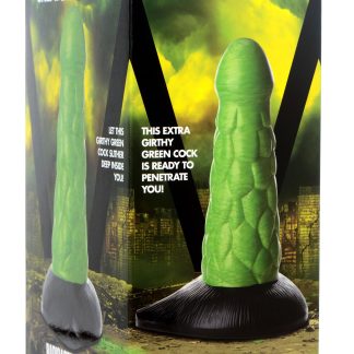 Radioactive Reptile Thick Scaly Silicone Dildo - Green