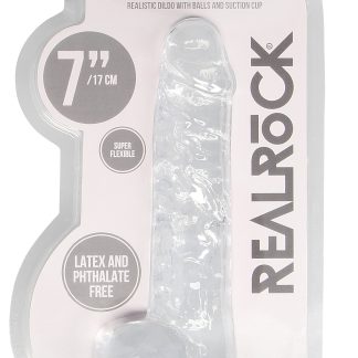 7 Inch Realistic Dildo With Balls - Translucent