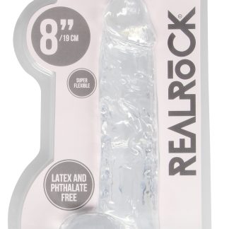 8 Inch Realistic Dildo With Balls - Translucent