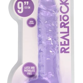 9 Inch Realistic Dildo With Balls - Purple