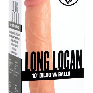 Long Logan 10 Inch Dildo With Balls - Light