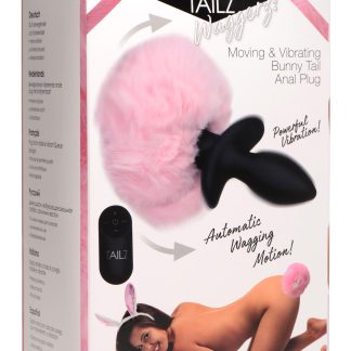 Waggerz Moving and Vibrating Bunny Tail Anal Plug - Pink