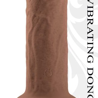 7 Inch Girthy Vibrating Dong - Dark