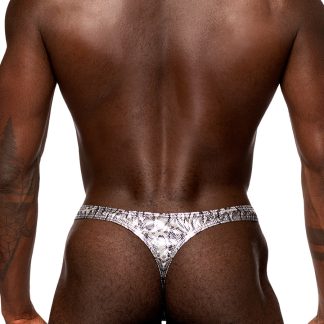 Snaked - Criss Cross Thong - Small/medium - Silver/black