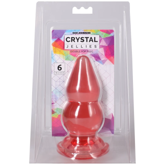 Crystal Jellies - Double Pop Plug - 6 Inch Pink