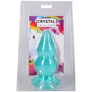 Crystal Jellies - Double Pop Plug - 6 Inch Teal