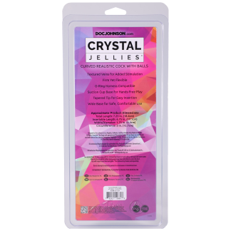 Crystal Jellies - Curved Realistic Cock With Balls - 7 Inch Teal