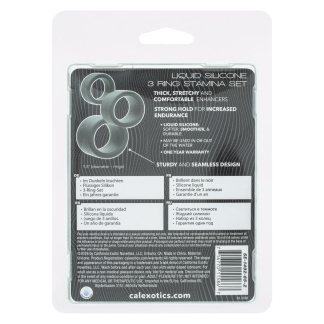 Alpha Liquid Silicone 3 Ring Stamina Set Black